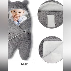 Tadpoles Newborn plush bear receiving blanket wrap
